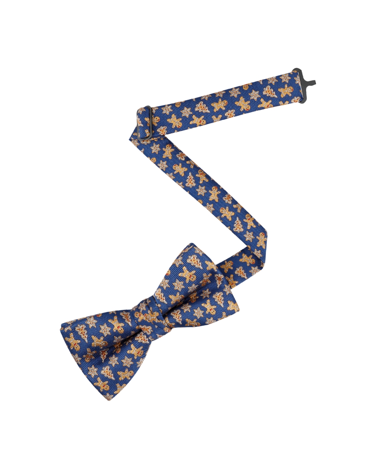 Tommy Hilfiger Boys Holiday Gingerbread Pre-tied Bow Tie In Navy,taupe