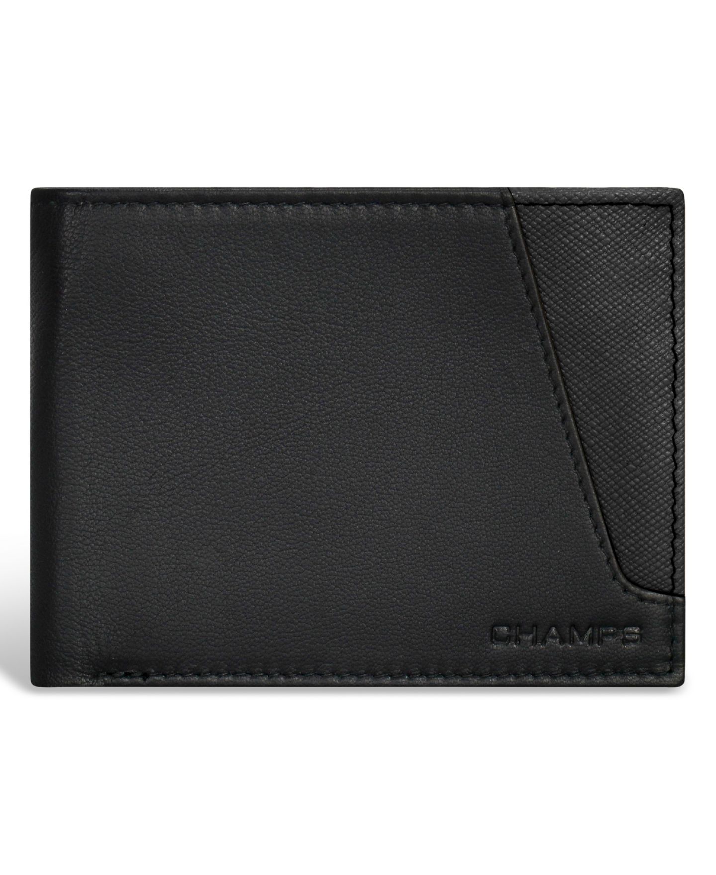 Мужской кошелёк CHAMPS Iconic Collection Leather Top Wing Wallet, цвет: Чёрный — фото 1