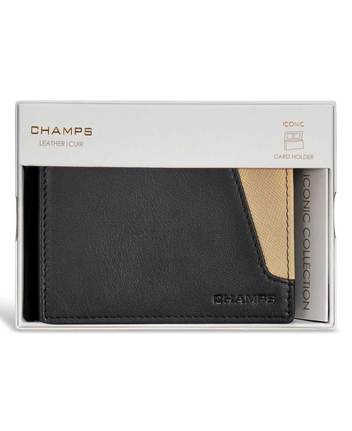 CHAMPS MEN'S ICONIC COLLECTION LEATHER CARDHOLDER 