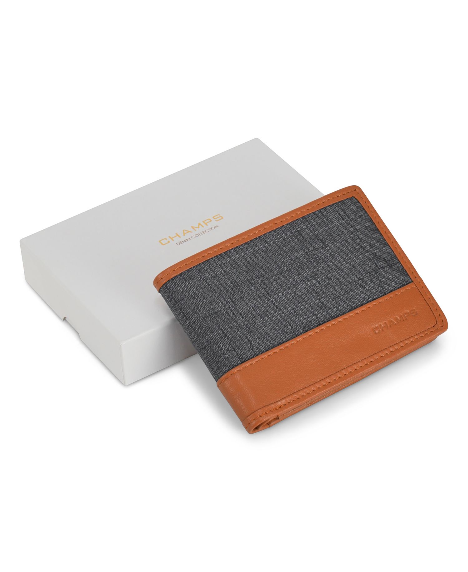 Men's Denim Collection Leather Center Wing Wallet