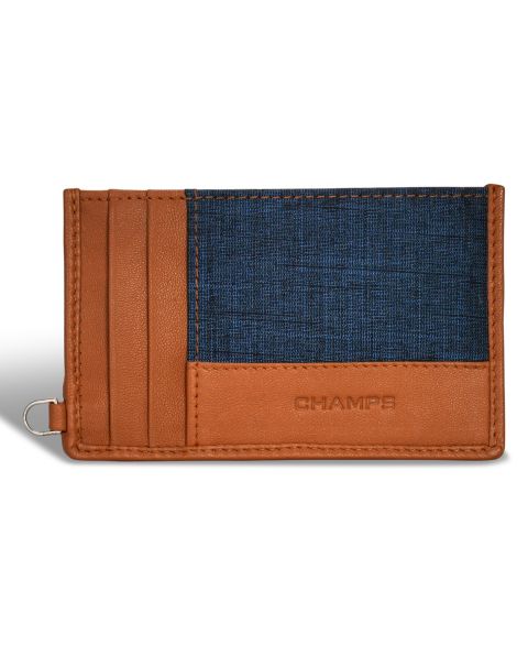 CHAMPS Men's Denim Collection Leather Slim Cardholder