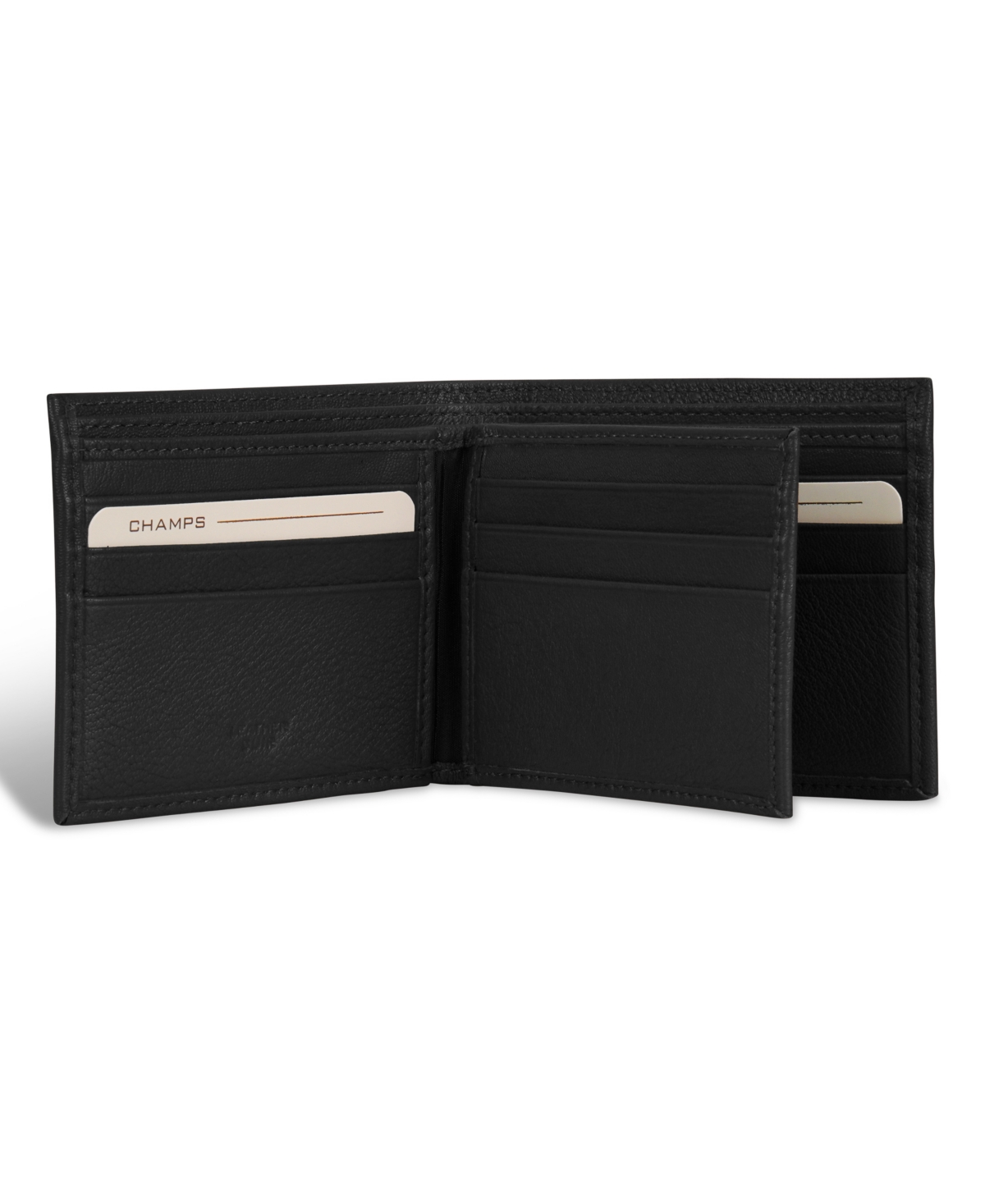 Shop Champs Men's Onyx Collection Leather Center Wing Wallet In Black