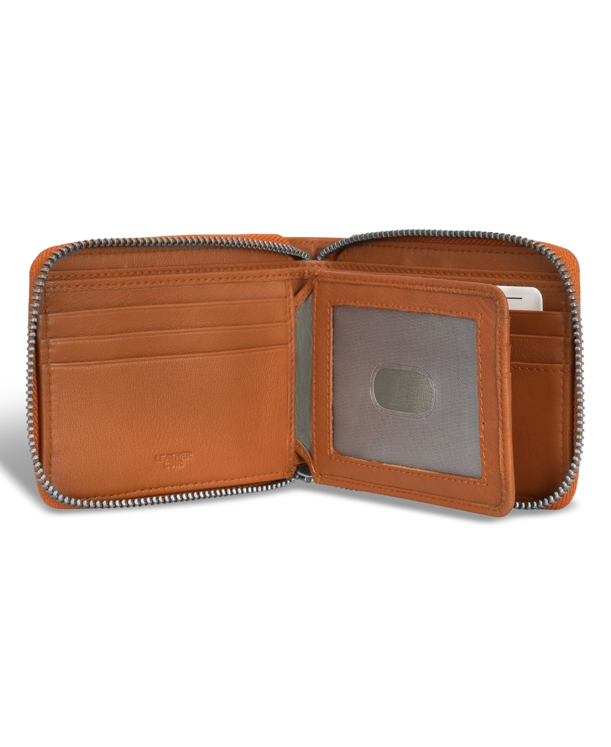 Shop Champs Men's Denim Collection Leather Zip Around Wallet In Blue