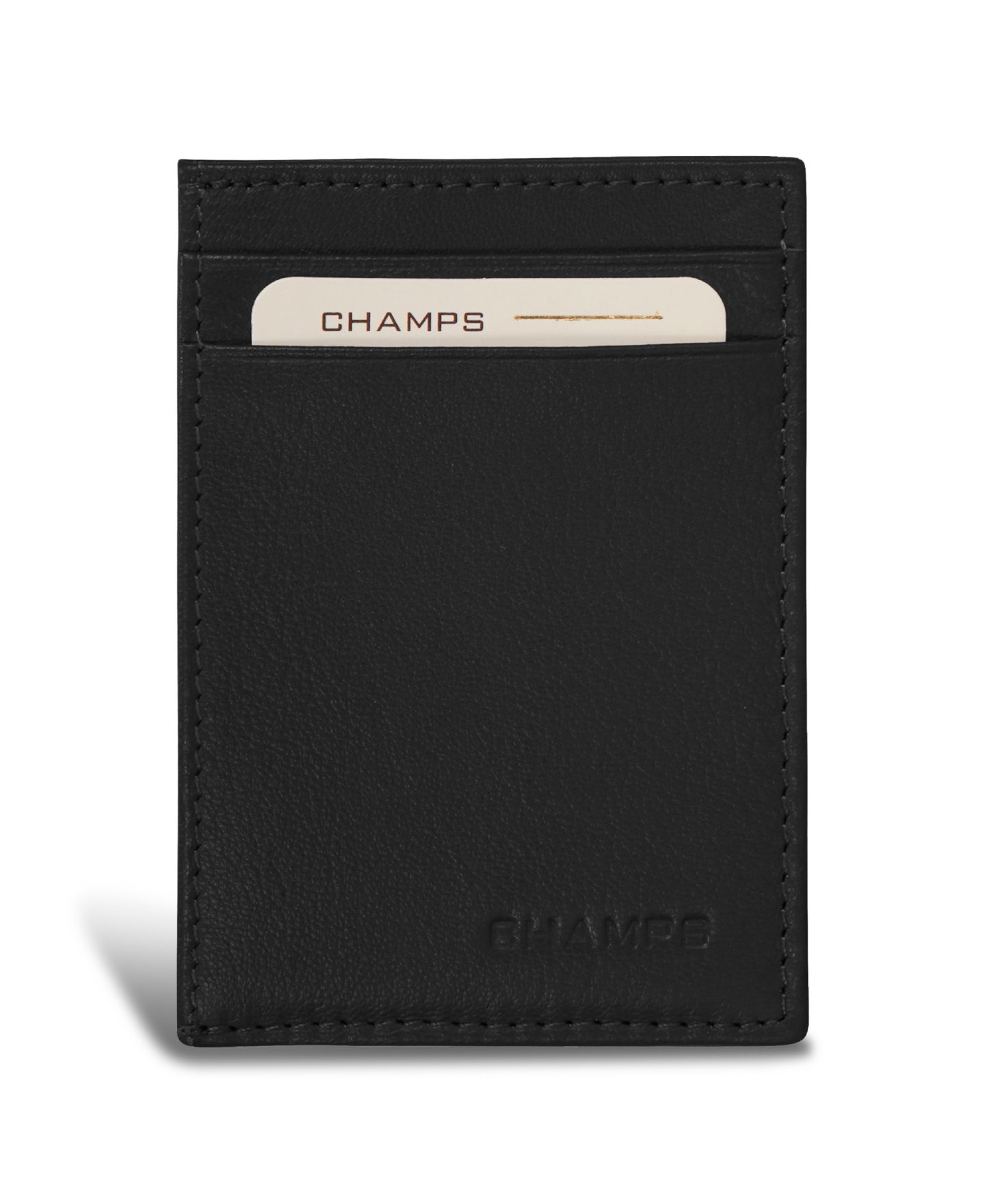 Мужской кожаный магнитный футляр для карт Champs Onyx Collection, цвет: Чёрный — фото 1