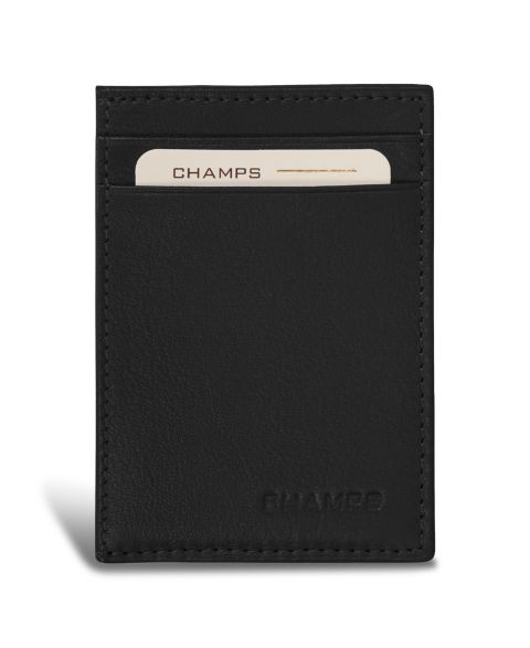 CHAMPS Men's Onyx Collection Leather Mag Hybrid Card Holder