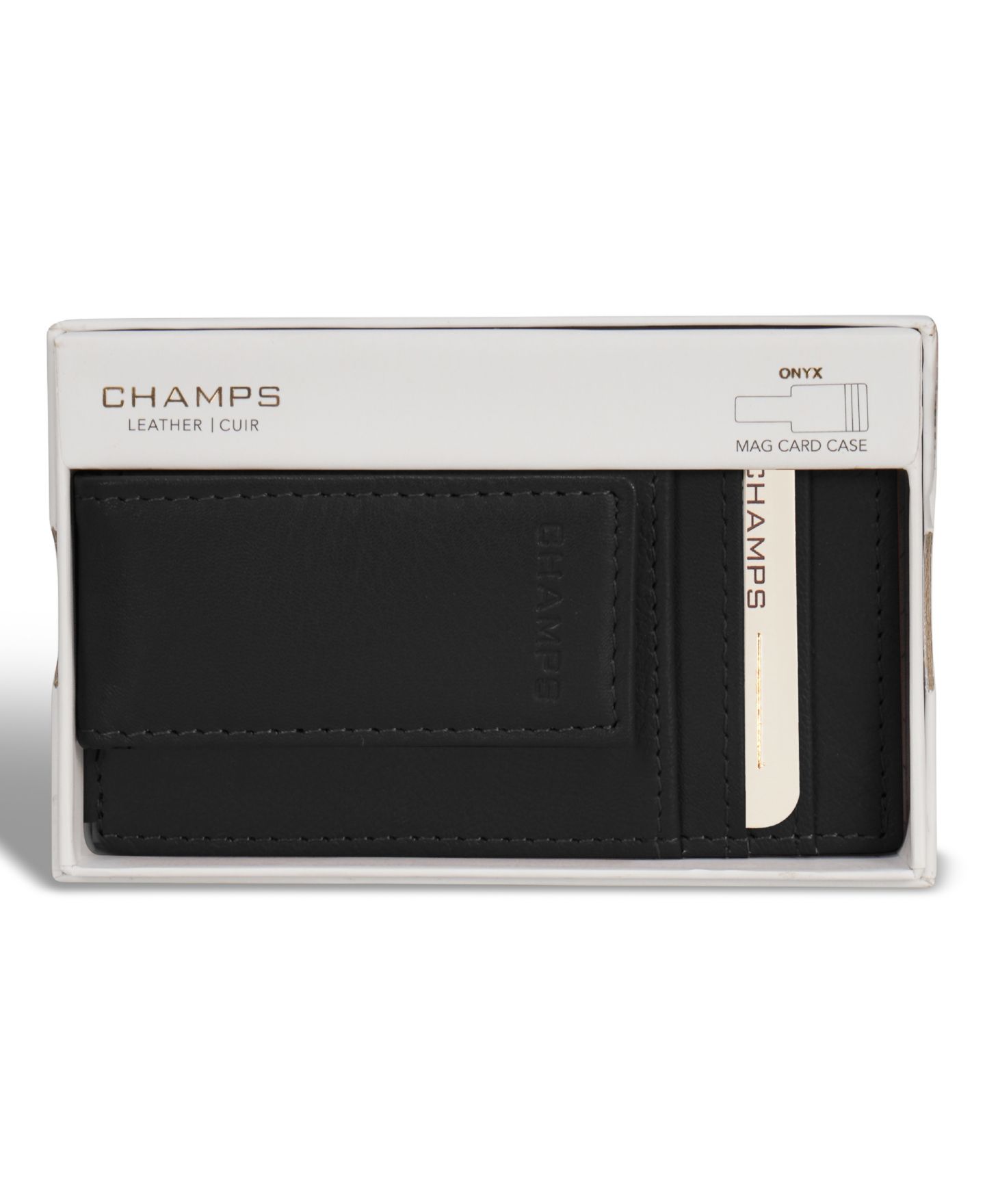 Мужской кошелёк CHAMPS Onyx Collection Leather Mag Card Case, цвет: Чёрный — фото 6