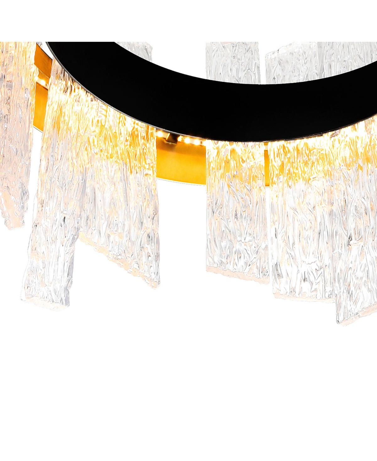 Cwi Lighting 14" Metal Guadiana Led Chandelier In Black Satin Gold