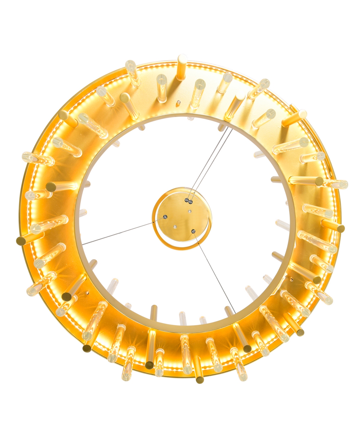 Shop Cwi Lighting 14" Metal Millipede Led Chandelier In Satin Gold