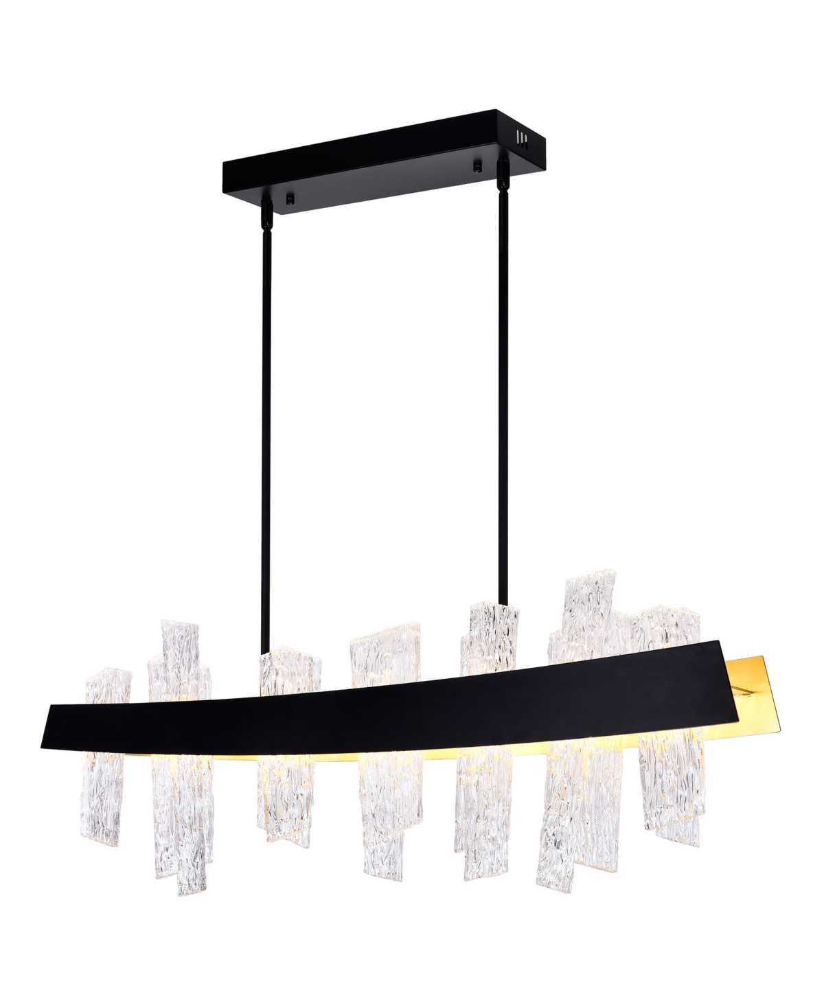 Cwi Lighting 14" Metal Guadiana Led Chandelier In Black Satin Gold