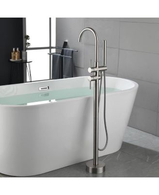 Freestanding Bathtub Faucet - High Flow Tub Filler with Handheld Shower and Swivel Spout