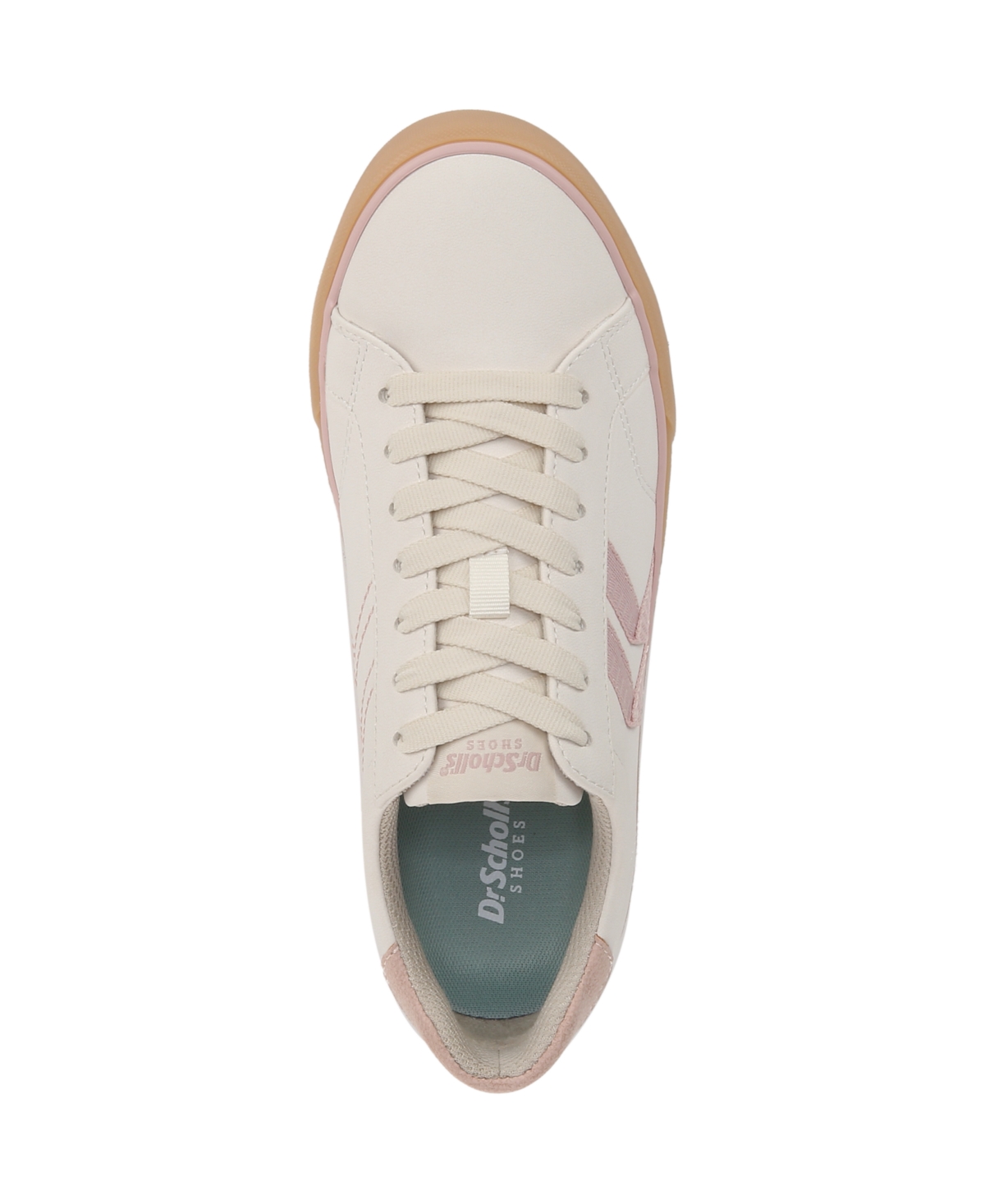 Shop Dr. Scholl's Women's Offline Lace Up Sneakers In White Blush Faux Leather