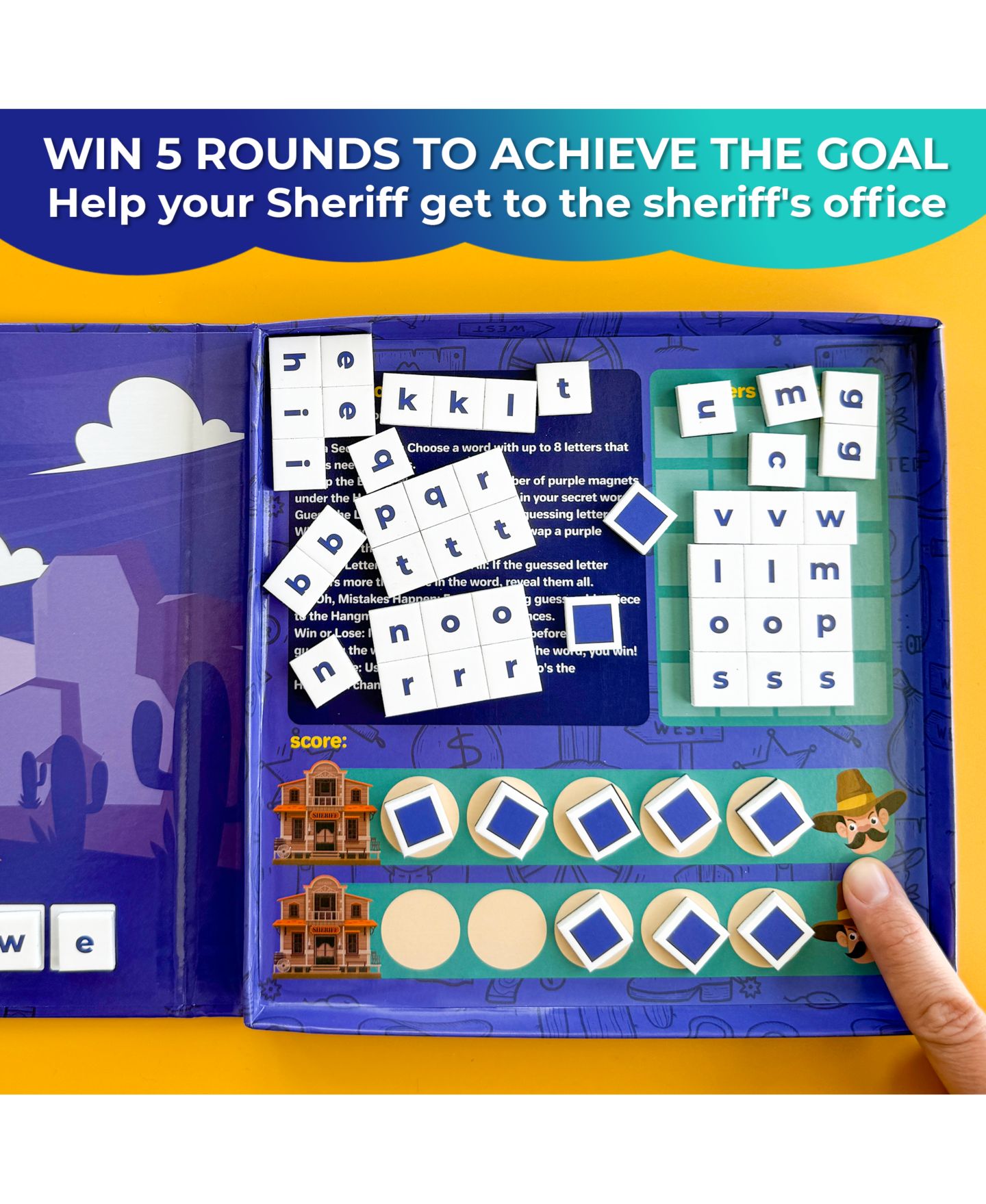 Детские настольные игры Quokka Magnetic Memory Matching Travel Board Game, 30 Pieces, Ages 3+, цвет: Hangman — фото 3