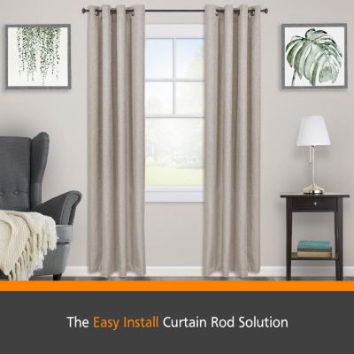 Kenney Fast Fit Mission 5/8 Inch Decorative Curtain Rod - Easy Install Window Treatment