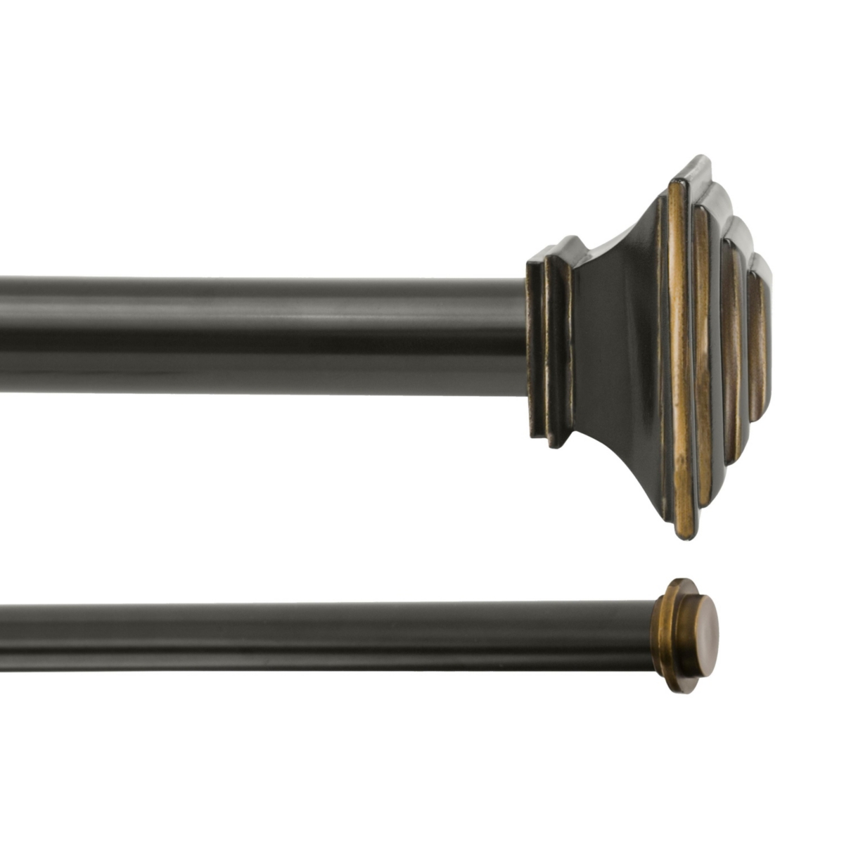 Mission 1-Inch Premium Double Curtain Rod for Layered Window Treatments - Oil rubbed bronze