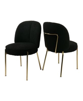 Teddy Set of 2  Fabric Adjustable Foot Nails Upholstered Seating  Dining Chair