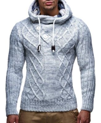 Men s Knitted Pullover | Long-Sleeved Slim fit Hoodie | Basic Winter Hoodie-Sweater for Men
