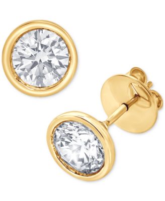 Certified Lab Grown Diamond Bezel Stud Earrings (3 ct. t.w.) in 14k Gold