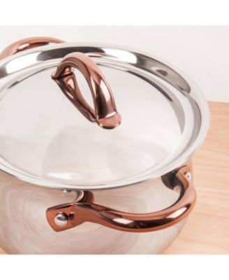 Ouro Gold 18/10 Stainless Steel 8" Stockpot with SS Lid, 5qt.