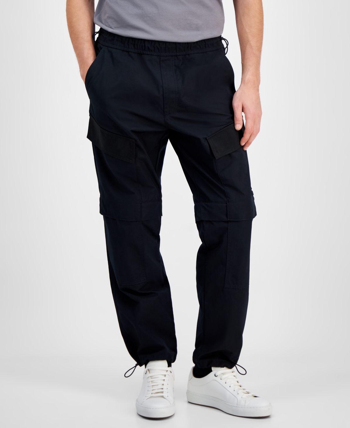 Hugo Boss Men's Glenn Drawstring Cargo Pants In Black
