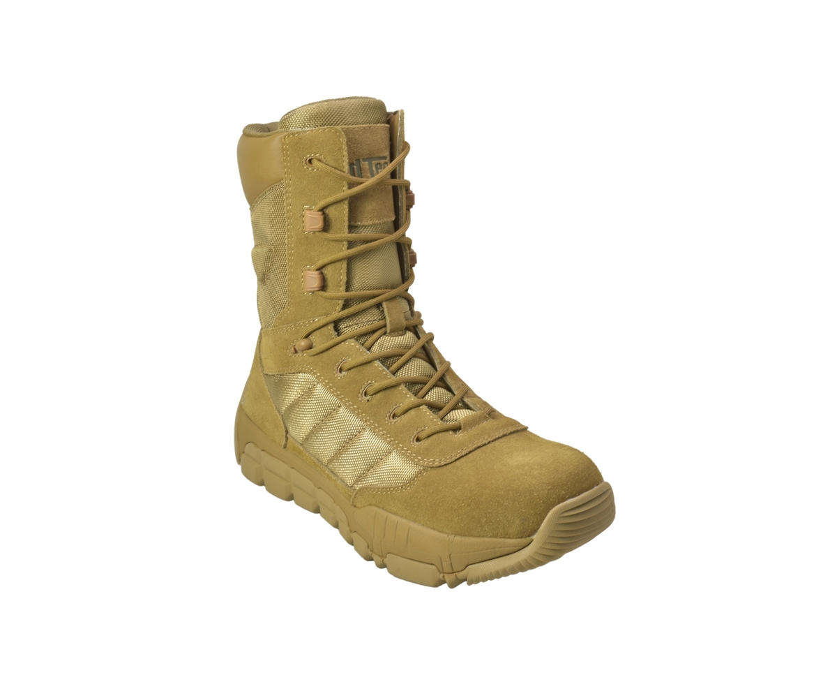 Men's 9" Suede Leather Side Zipper Composite Toe Tactical Boot, Coyote - Coyote