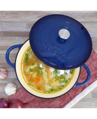  Enameled Cast Iron Self-Basting Dutch Oven, 6.35 Quart