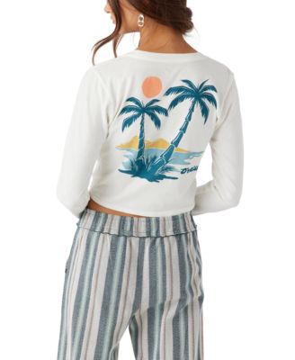 Juniors' Paradise Point Winter White Long-Sleeve T-Shirt