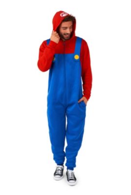 Men's Adult Onesies - Mario And Luigi Nintendo Outfits