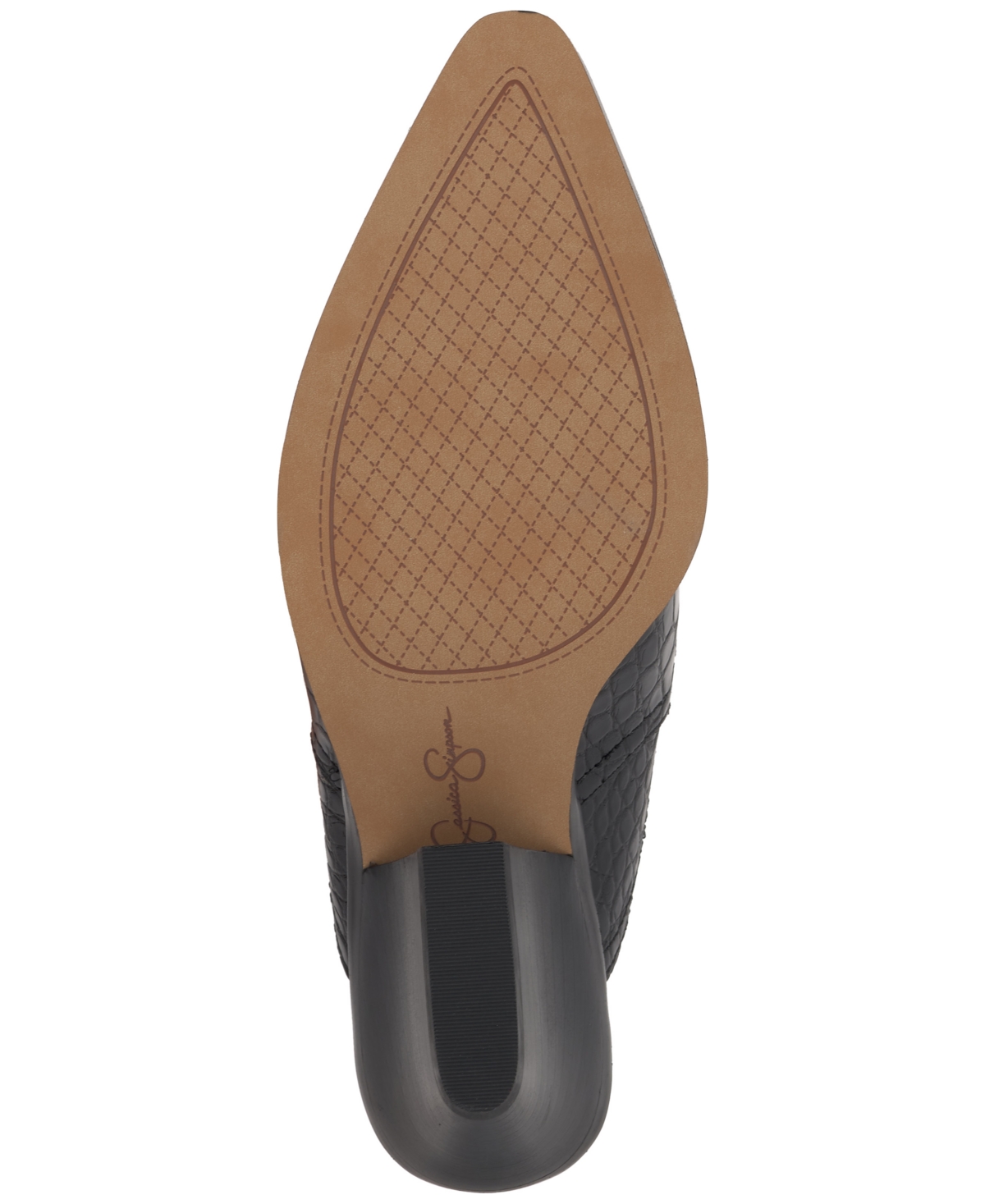 Jessica Simpson Zurina Pointed Toe Mule In Black Croco