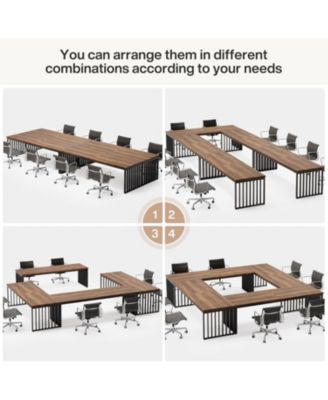 6.56 ft Conference Table for 6-8 People,Industrial Long Business Table, Large Rectangle Meeting Seminar Table