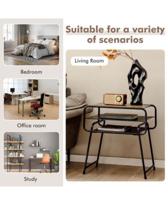 3-tier Side End Sofa Display Table Compact Nightstand for Bedroom Living Room