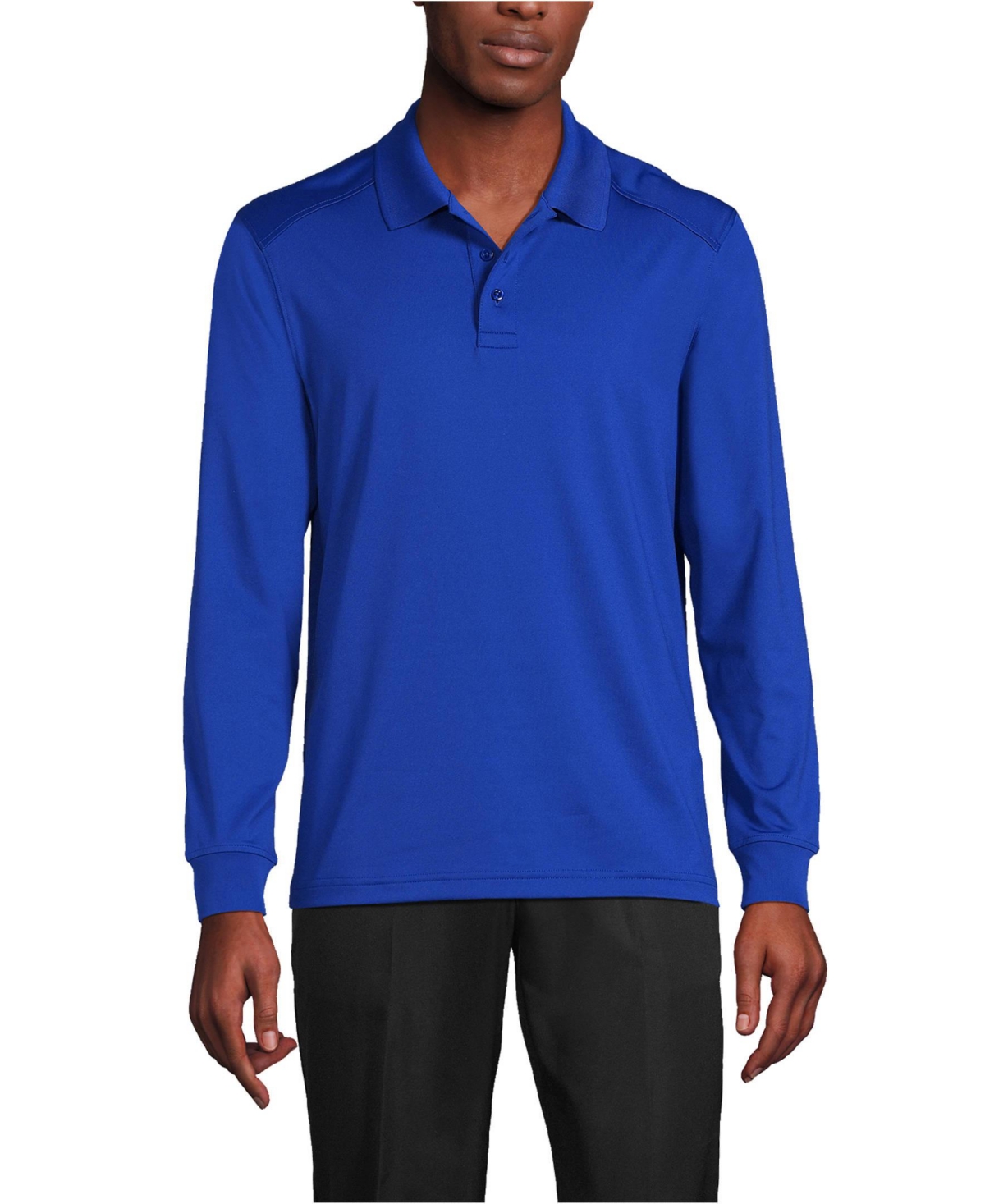 School Uniform Men's Long Sleeve Rapid Dry Polo Shirt - Burgundy