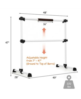 4 Feet Portable Ballet Barre with Adjustable Height-Gray