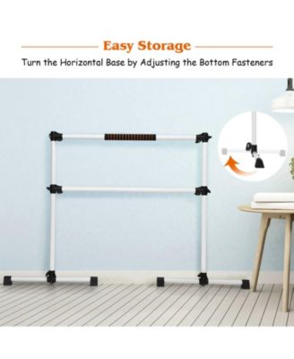 4 Feet Portable Ballet Barre with Adjustable Height-Gray