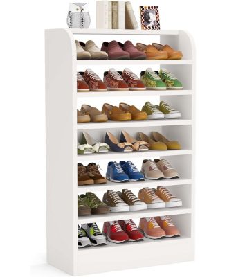 8-Tier Tall Shoe Rack for Entryway, Shoes Storage Organizer, Wooden Shoe Storage Cabinet Shoe Stand