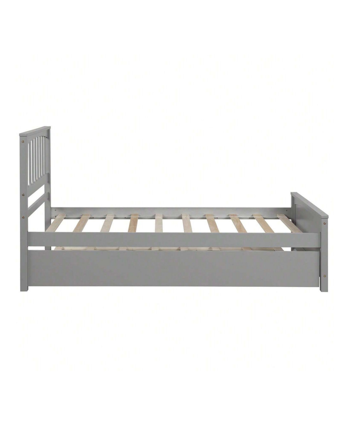 gaomon Size Platform Bed Frame, Trundle Bed With Solid Wood Legs And Frame, Slats Support, Trundle For Bedroom