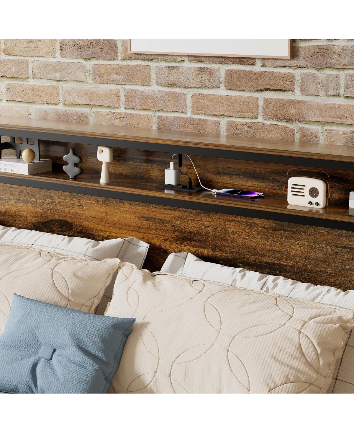 Slickblue Queen Size Bed Frame with Storage Headboard and Led Light Stylish and Functional Bedroom Solution