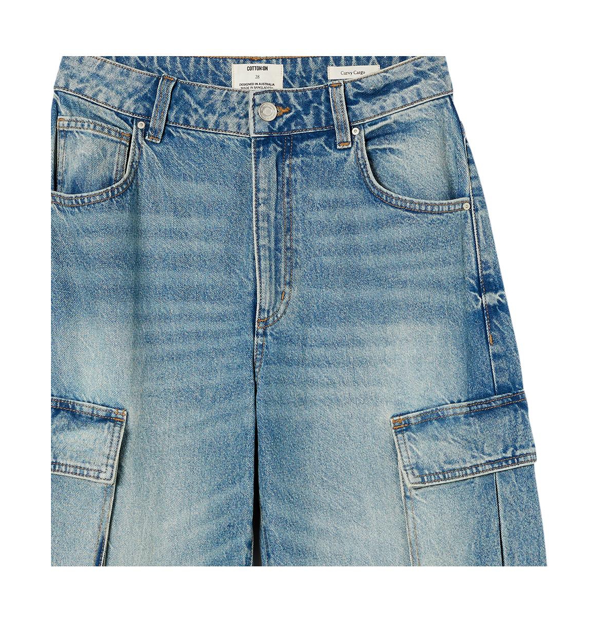 Cotton On Women's Curvy Cargo Wide Jean