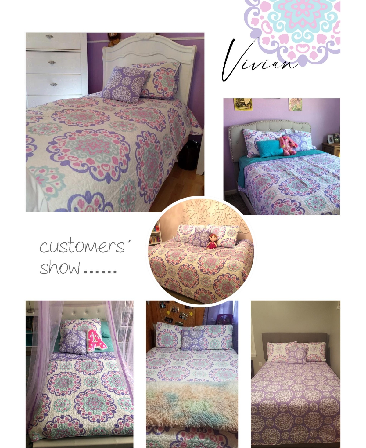 Alex + Bella Vivian4-Piece All-Season Reversible Cotton Quilt Set - Full/Queen - Purple