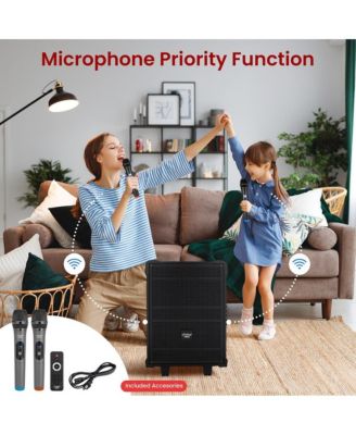 PWMA1099A – 10" Portable Bluetooth Speaker System with 600W Power, Rechargeable Battery, Wireless Mic, USB/Micro SD/FM, LED Display