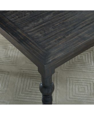 Urban Style Dark Wash Wood Dining Set Table, 4 Chairs and Bench