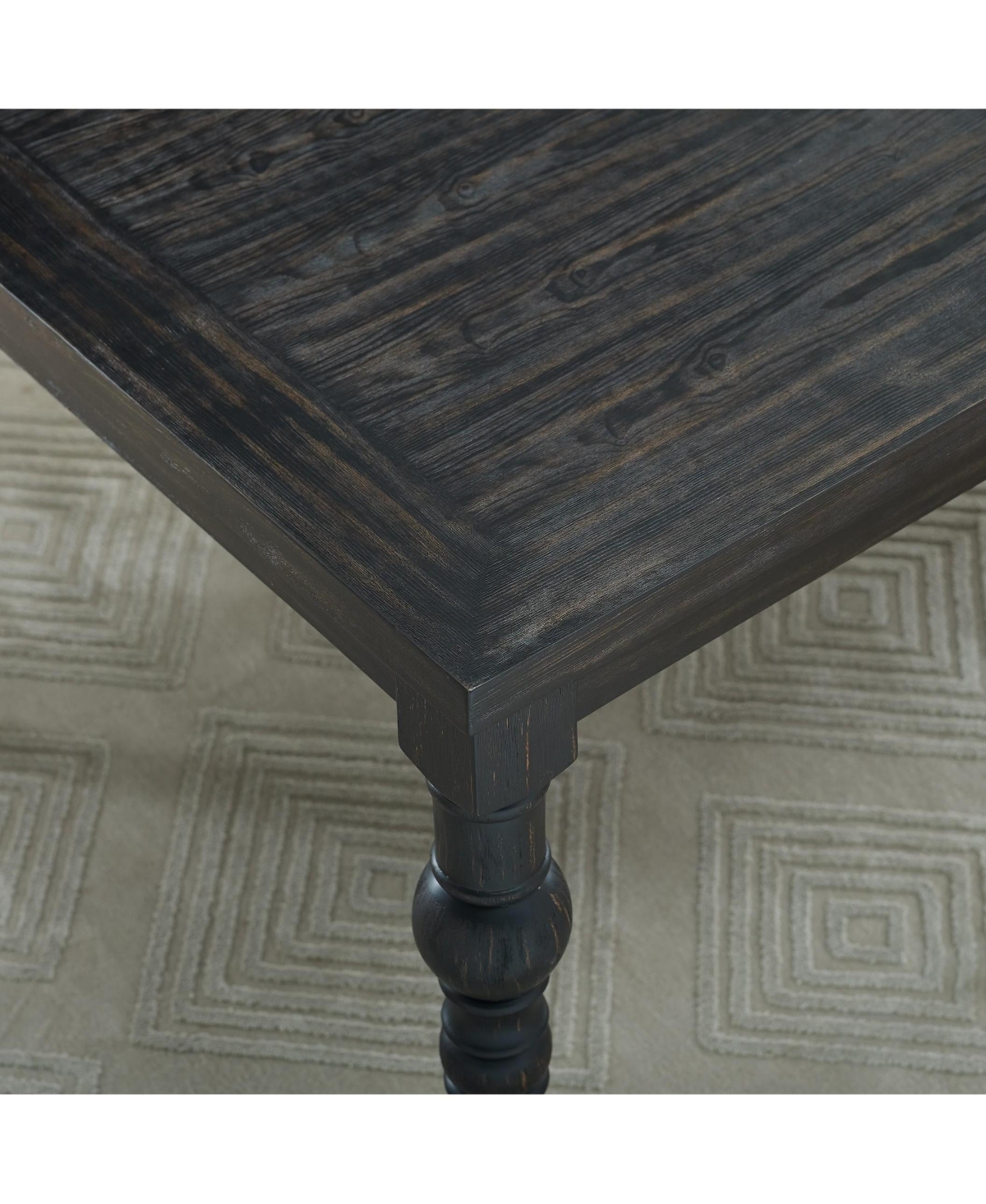 Streamdale Furniture Urban Style Dark Wash Wood Dining Set Table, 4 Chairs and Bench