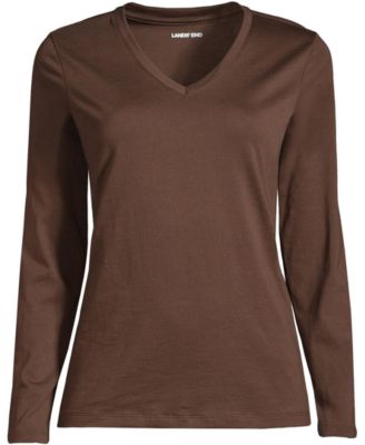 Women's Relaxed Supima Cotton Long Sleeve V-Neck T-Shirt
