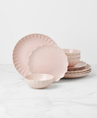 French Perle Groove 12 Pc. Dinnerware Set, Service for 4