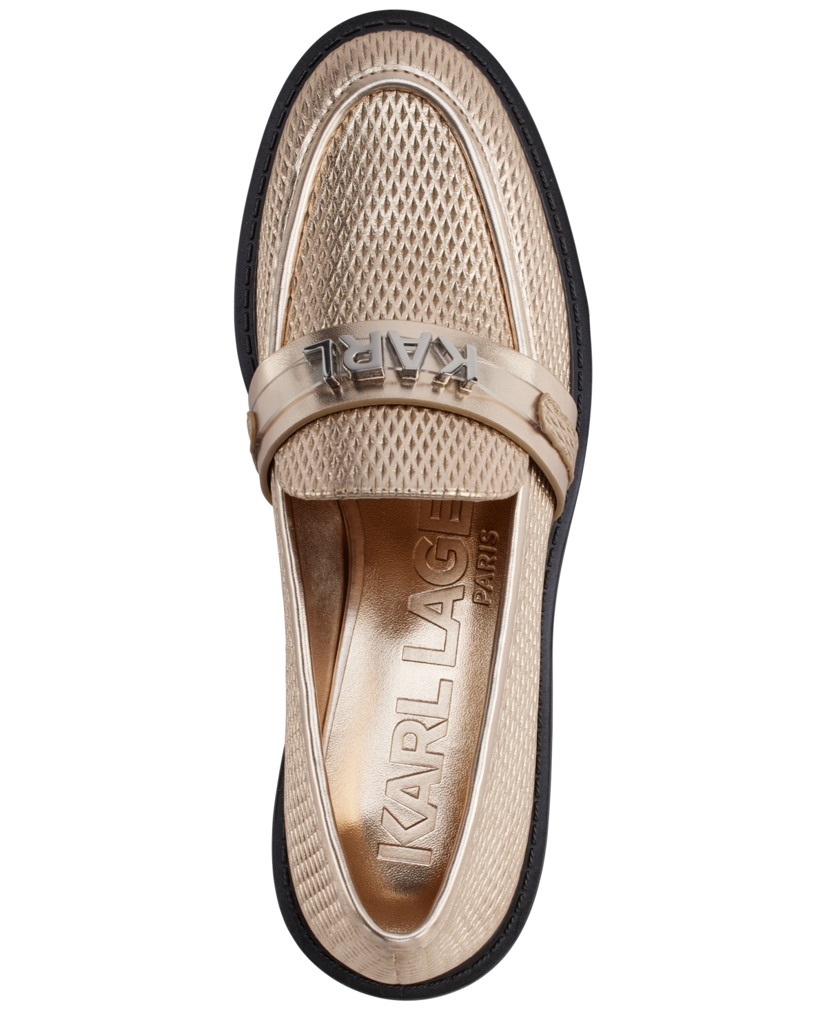 Karl Lagerfeld Women's Randall Almond Toe Loafers In White Gold