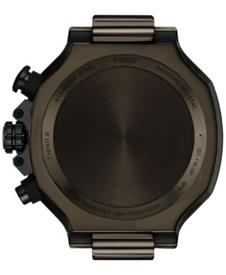 Men's Swiss Chronograph T-Race Green Rubber Strap Watch 45mm