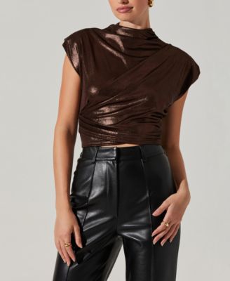 Kylie Mock Neck Satin Top Kylie Mock Neck Satin Top