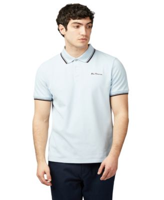 Ben Sherman - Men's Signature Regular-Fit Tipped Cotton Piqu&eacute; Polo Shirt