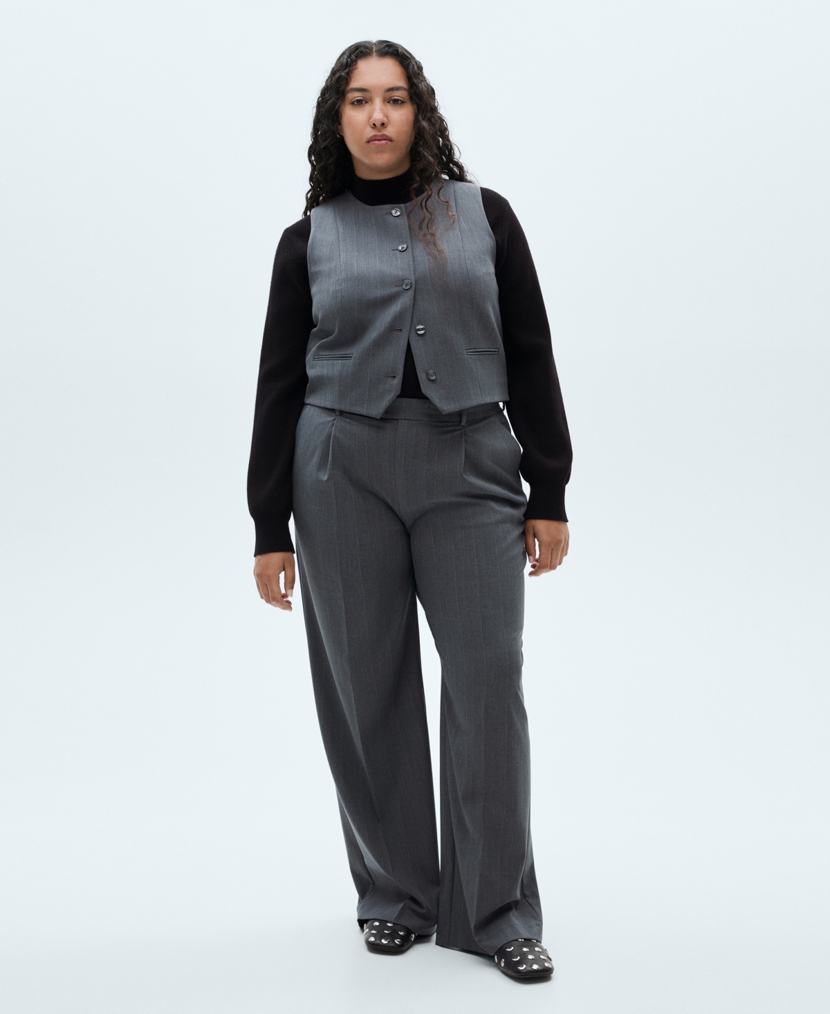 Mango Women's Pinstriped Suit Vest