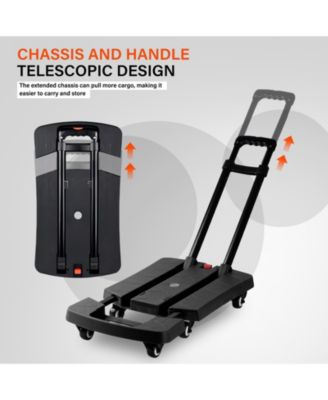 330 lbs. Folding Hand Truck, Dolly Cart for Moving, 6 Wheels Telescoping Hand Cart for Travel House Office Moving
