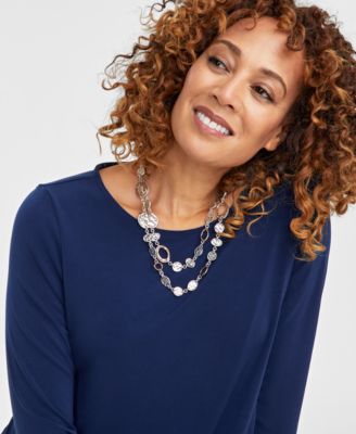 Women's 3/4-Sleeve Knit Top, Regular & Petites, Exclusively at Macy's